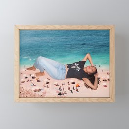 A Tiny Beach Framed Mini Art Print