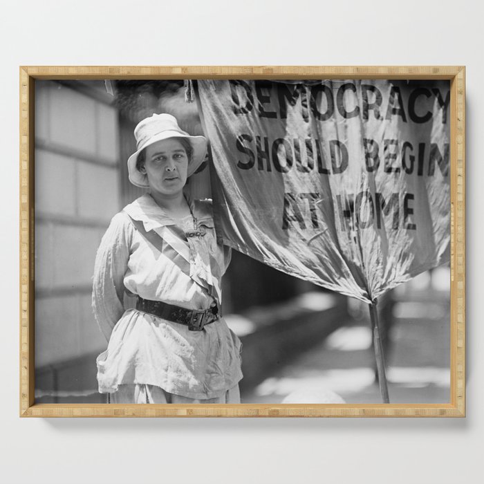 Democracy Should Begin at Home Suffrage Photo Serving Tray