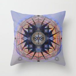 Peace and Passion Cosmic Meditation Mandala Sacred Geometry Print Throw Pillow
