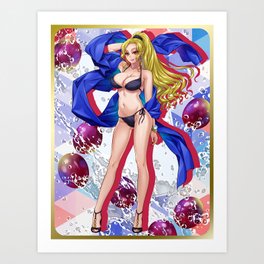 Swimsuit girl × fruit (red grapes) Art Print