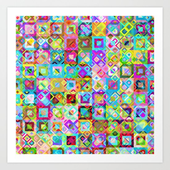 Multicolor Geometric Pattern Art Print