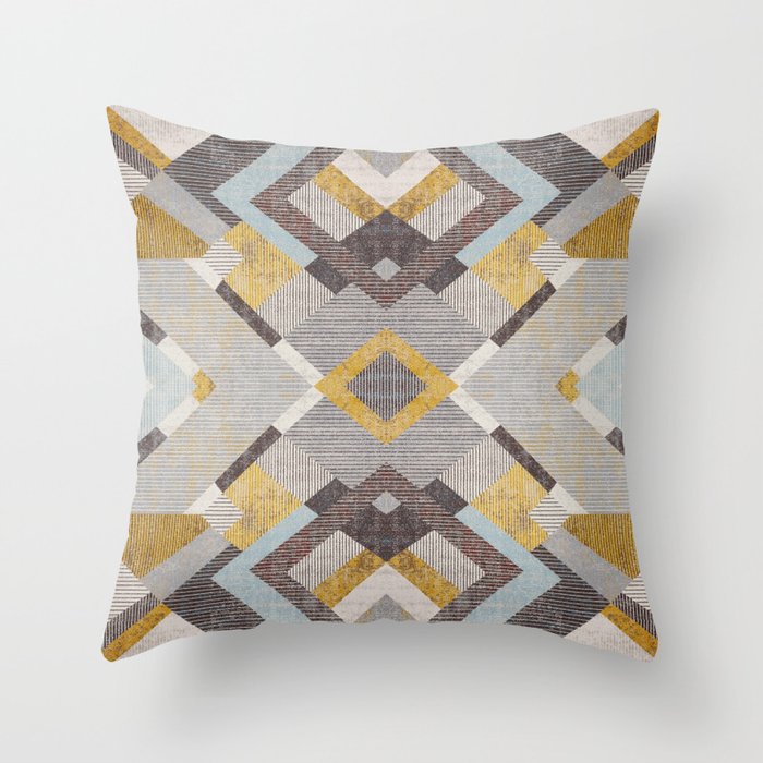 Abstract Geometric Modern Rustic Fabric Style  Throw Pillow