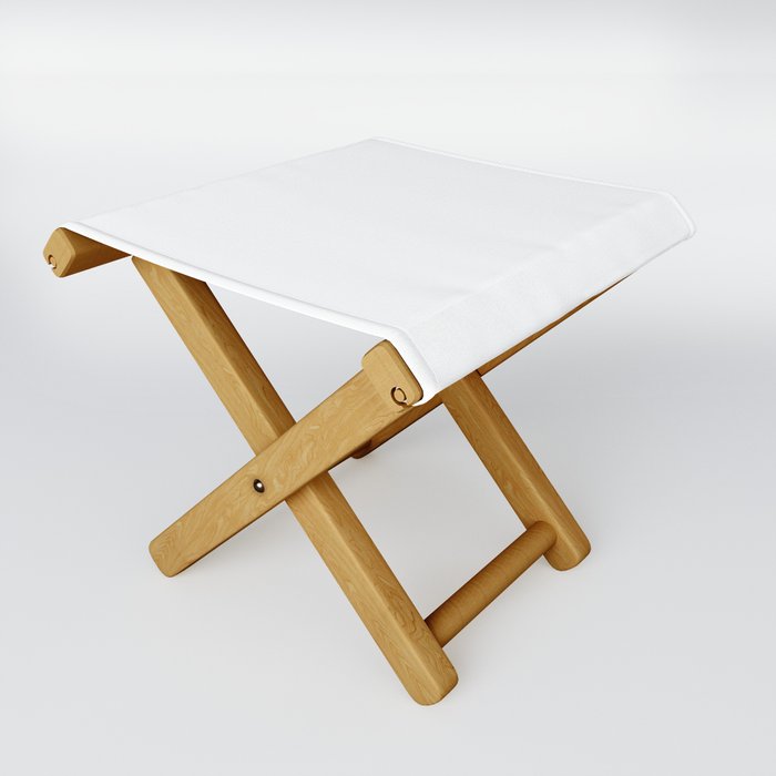 Pure White Solid Color - Colour - Hue - Shade Folding Stool