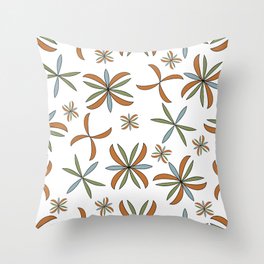 Mid-Century Modern Pinwheel Pattern 1.0 White Throw Pillow