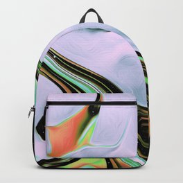 Verdun Iridescent Space Vaporwave Marble Abstract Background Green White Backpack | Marble, Glitchart, Oil, Surreal, Holo, Pattern, Milkyway, Sky, Artist, Astrology 