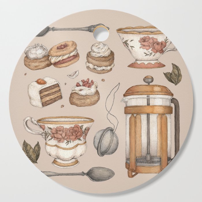 Tea Time Cutting Board