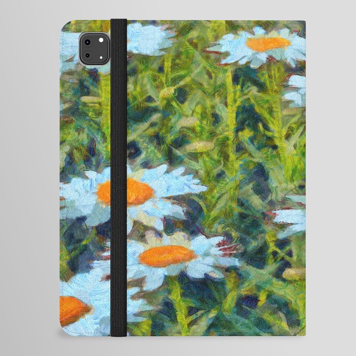 Daisies In A Garden Flowerbed Floral Art iPad Folio Case
