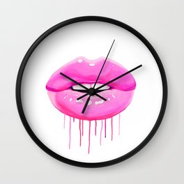 Pink lips Wall Clock