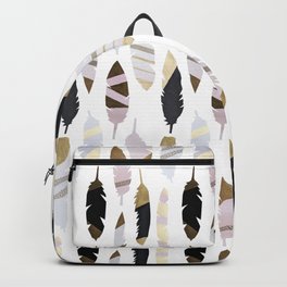 Gold Tipped Feathers Backpack
