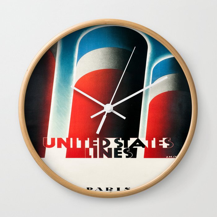 Vintage poster - United States Lines Wall Clock