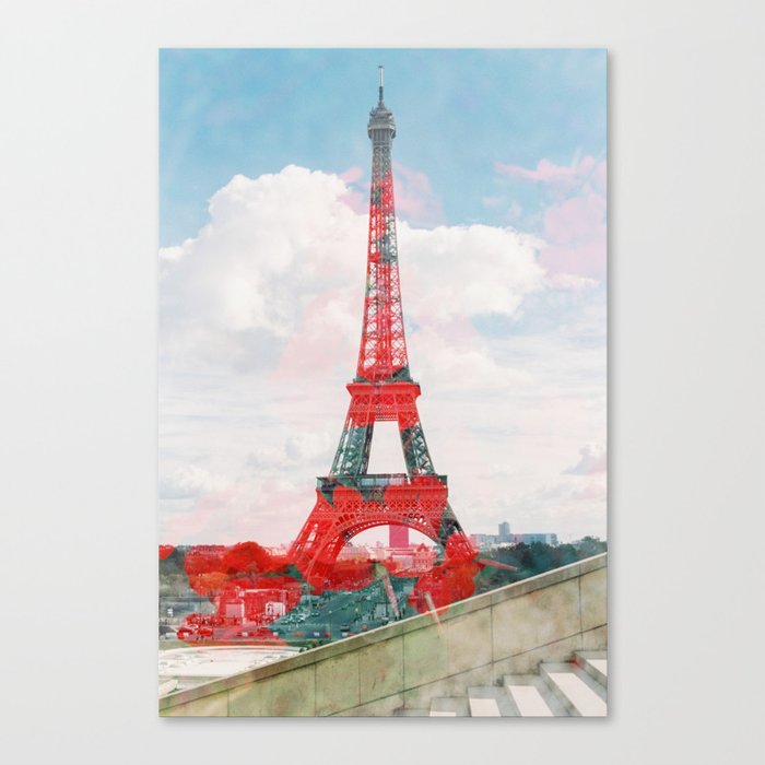 Flowers On The Eiffel Tower Canvas Print By Michellemock Society6