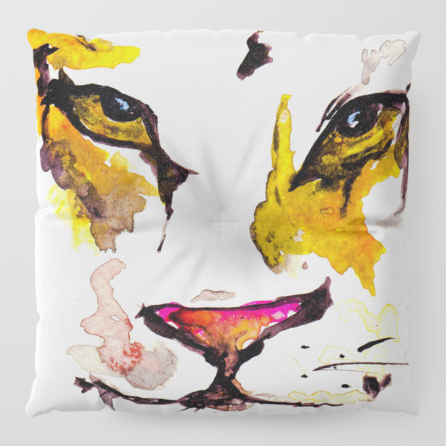Tiger Tiger Burning Bright Floor Pillow By Thequiveringbrush