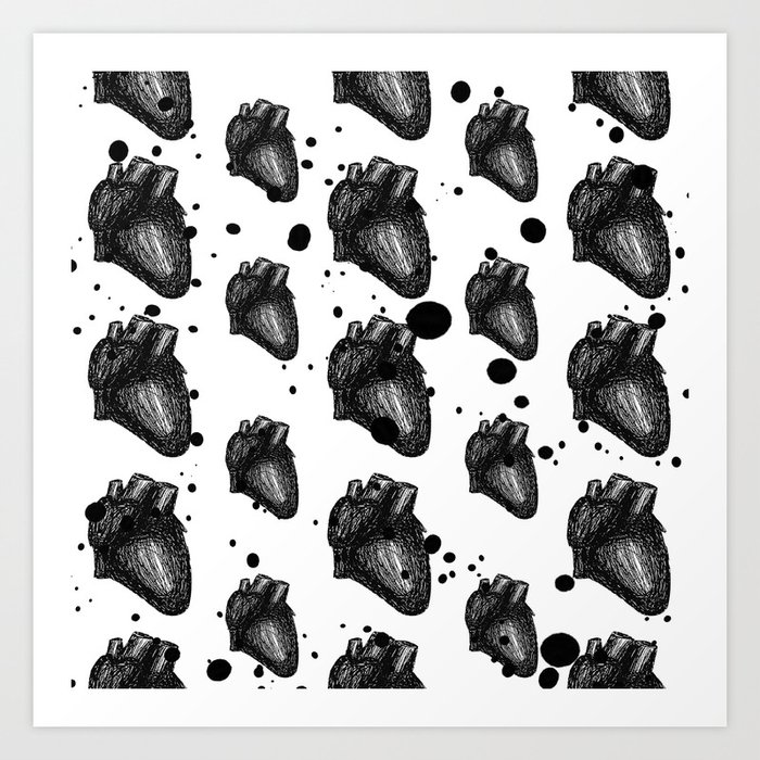 Heart Splash [Black] Art Print