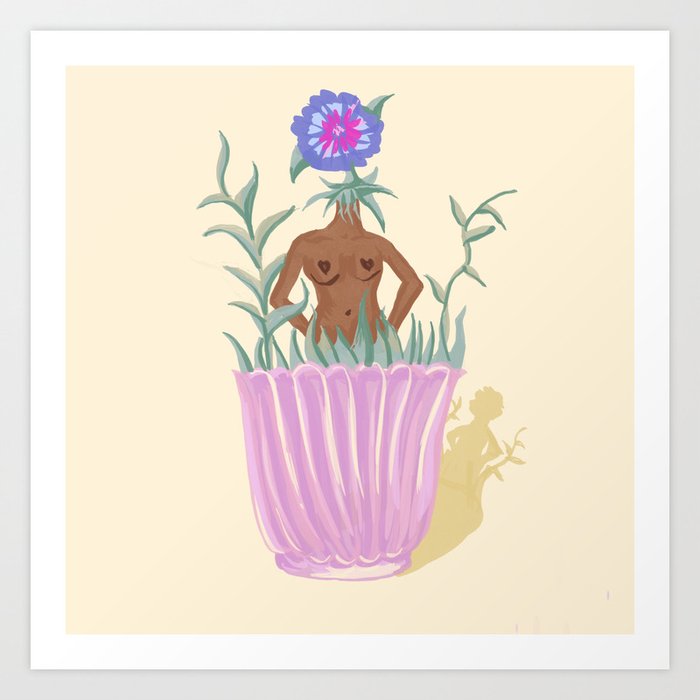Grounded in Growth - Plant Women Art Print