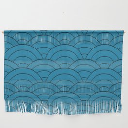 Teal Green Art Deco Minimal Arch Pattern  Wall Hanging