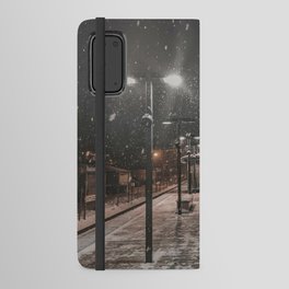 Snowy Streets at Night Android Wallet Case