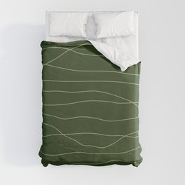 Abstract Lines 5 pattern green Duvet Cover