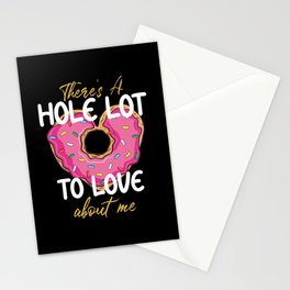 There's A Hole Lot To Love About Me Heart Donut Stationery Card