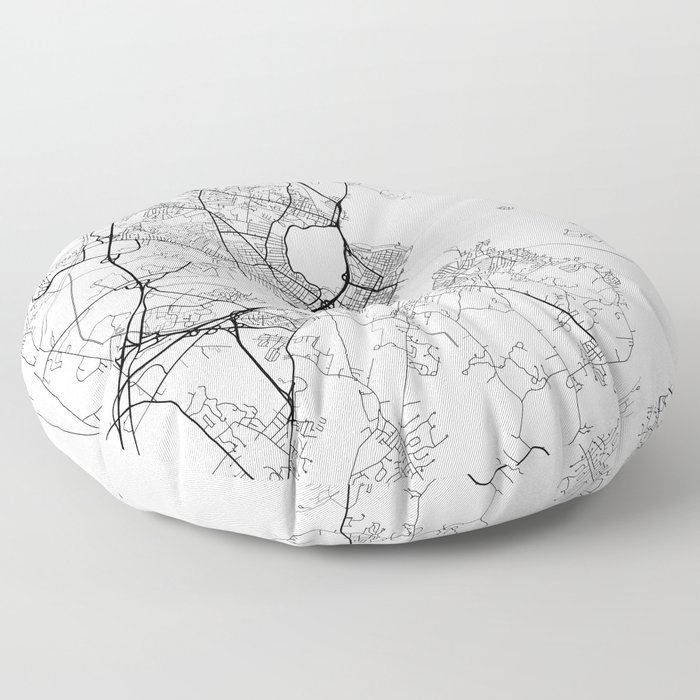 Portland ME Map White Floor Pillow
