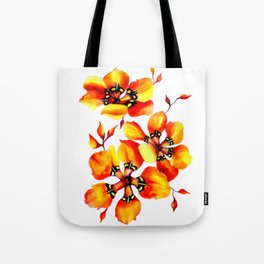Watercolor Sparaxis Elegans South African Floral Pattern Tote Bag