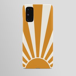 Mustard yellow retro Sun design Android Case