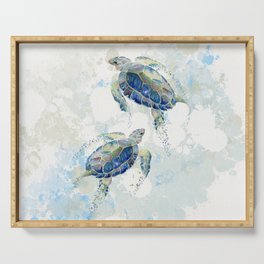 Swimming Together 2 - Sea Turtle  Serving Tray