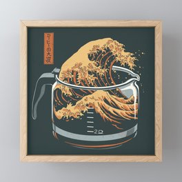 The Great Wave of Coffee Framed Mini Art Print