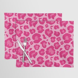 Pink Leopard Print Pattern Wallpaper - Preppy Aesthetic Placemat