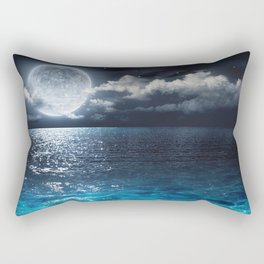 Lovely Romantic Glowing Celestial Body At Dusk Ocean High Definition Rectangular Pillow