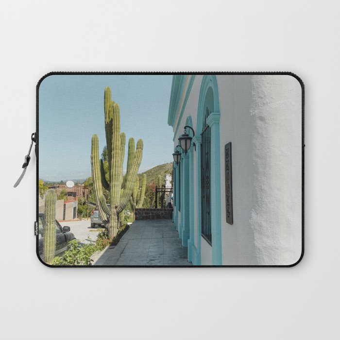 Mexico Photography - Nice White And Turquoise House Laptop Sleeve