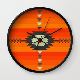 Southwestern in orange and red Wall Clock