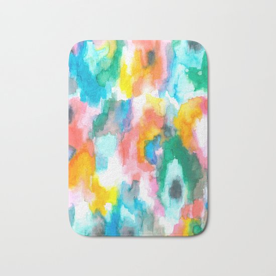 Paradise Watercolor Ikat Bath Mat