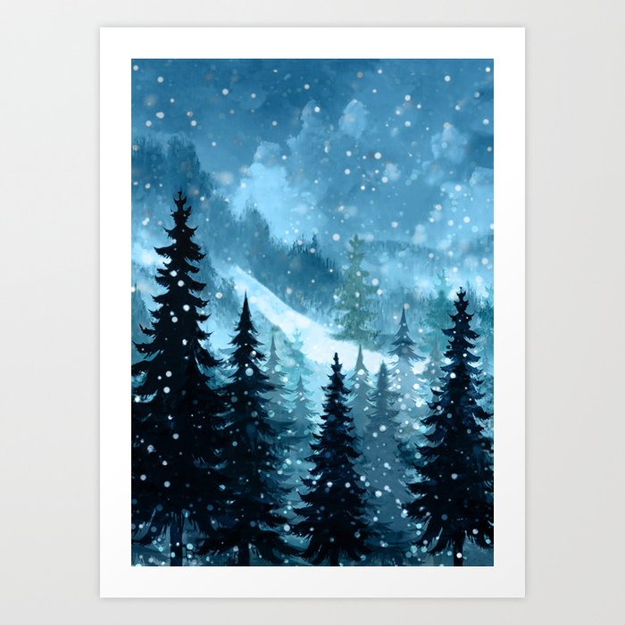 Winter Night Art Print