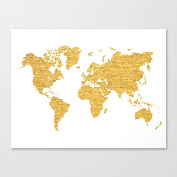 WORLD MAP : GOLD Canvas Print