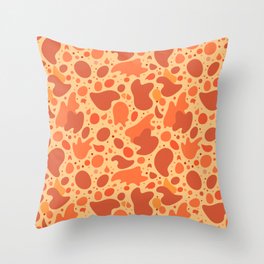 Deep Orange Warm Wild Abstract Minimal Shapes Pattern Throw Pillow