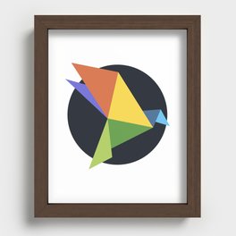 Colorful Origami Bird Recessed Framed Print