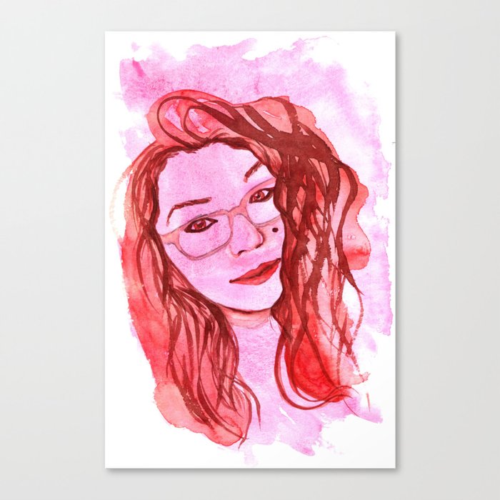 Amanda Alvear Watercolor Portrait Canvas Print