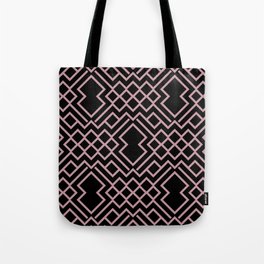 Black and Pink Geometric Shape Pattern Pairs DE 2022 Popular Color Rose Meadow DE6025 Tote Bag