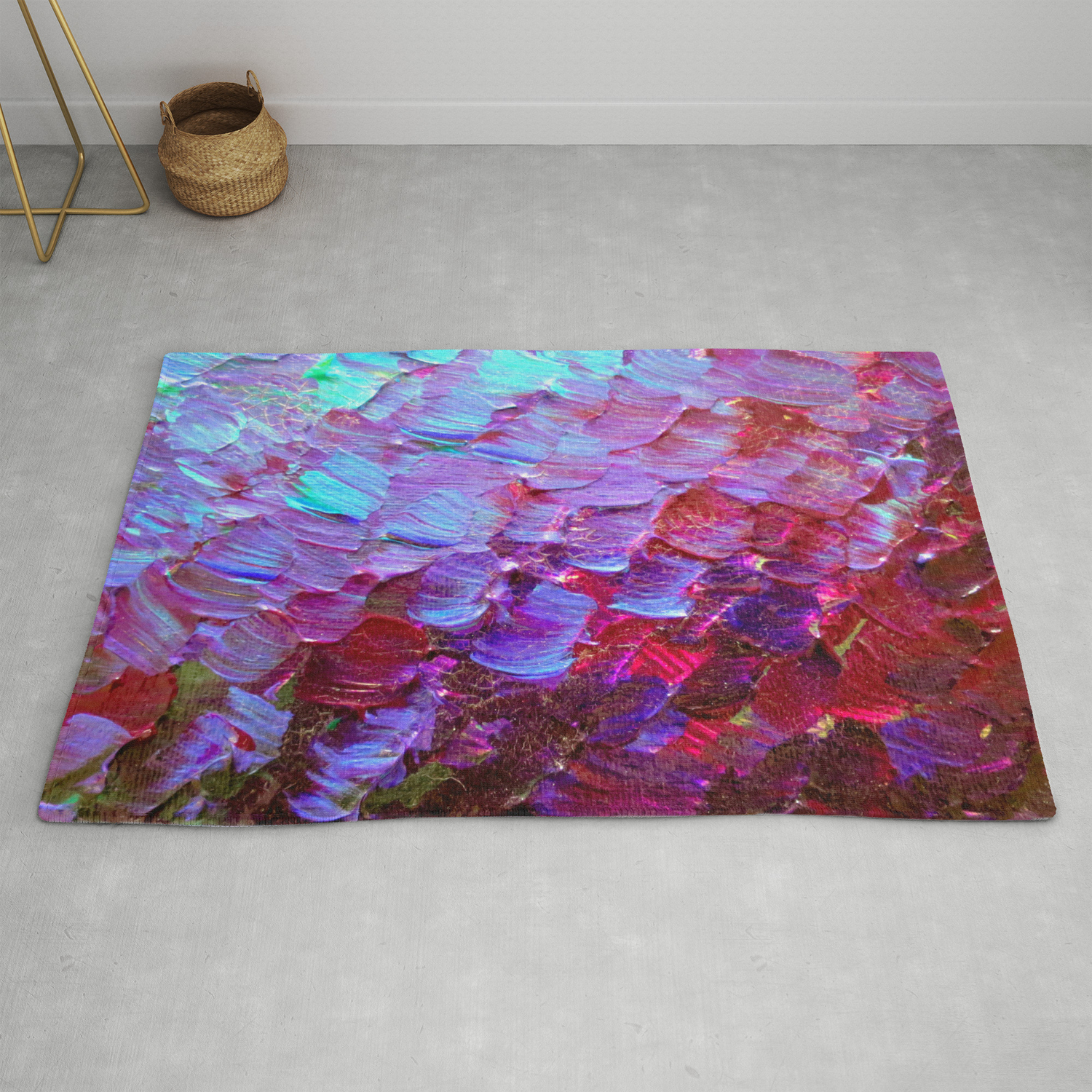 Mermaid Scales Colorful Ombre Abstract Acrylic Impasto Painting