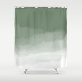 Sage Green Watercolor Ombre (sage green/white) Shower Curtain