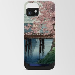 Japanese Antique Temple Cherry Blossoms By Ito Yuhan iPhone Card Case