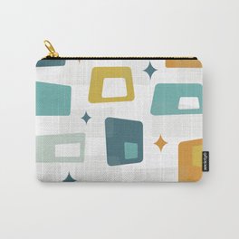 Atomic Age - Mid Century Modern Blocks in Teal, Orange, Yellow and Aqua Carry-All Pouch