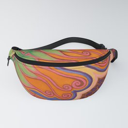 Modern Colorful Bright Fern Drawing Fanny Pack