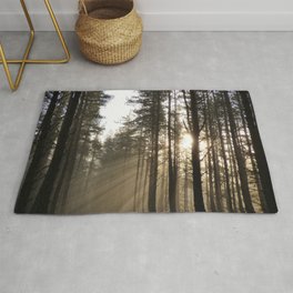 Winter Forest Sun rays in Expressive  Area & Throw Rug