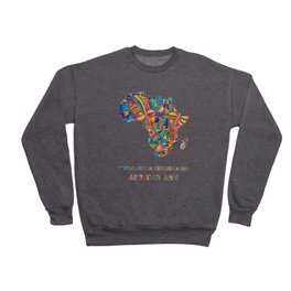 The Happy Villagers IV painting of traditional African village life Crewneck Sweatshirt