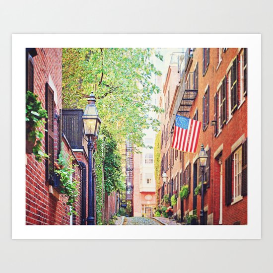 Historic Acorn Street, Beacon Hill Art Print
