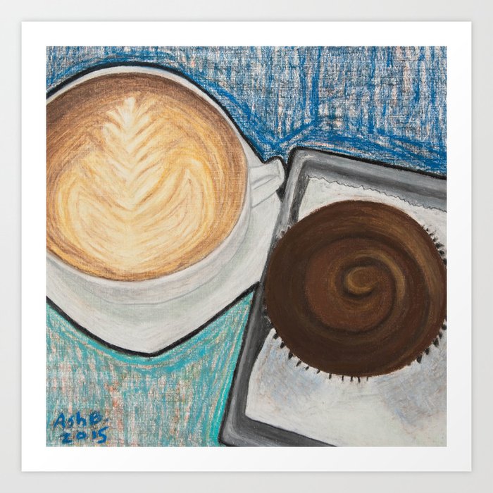 Cupcake and Coffee Art Print