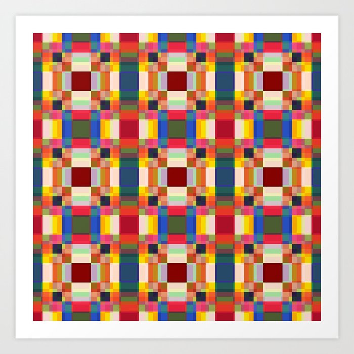 Tartaruchi - Colorful Pixel Pattern Art Print