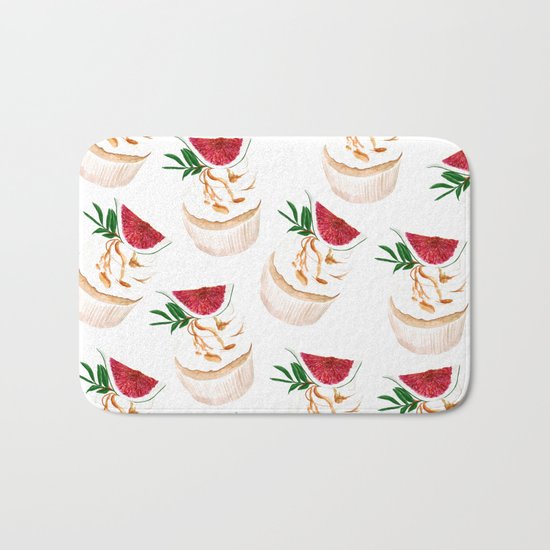 Fig Cupcakes pattern Bath Mat