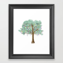 Mardi Gras Tree Framed Art Print